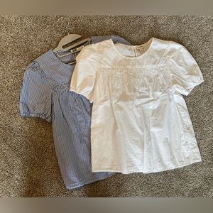 Two J Crew cotton tops both small S